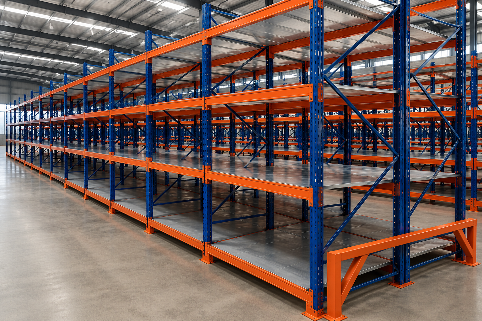 Indian exported long span racking installed